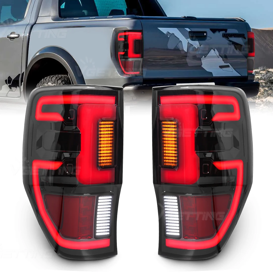 

Car Taillight For Ford Ranger Raptor T6 T7 T8 Wildtrak XLT XLS XL 2012-2022 Turn Signal Lamp Rear Running Brake Reverse Lamp 12V