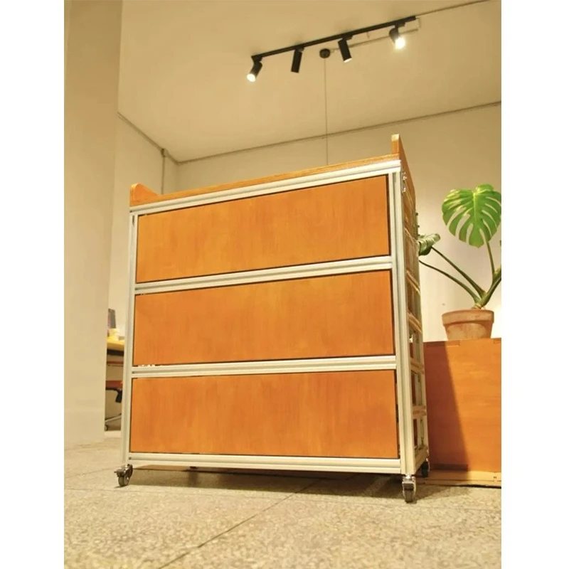 

Household multi-layer birch ocean plate aluminum profile drawer cabinet, medieval cabinet, simple side cabinet