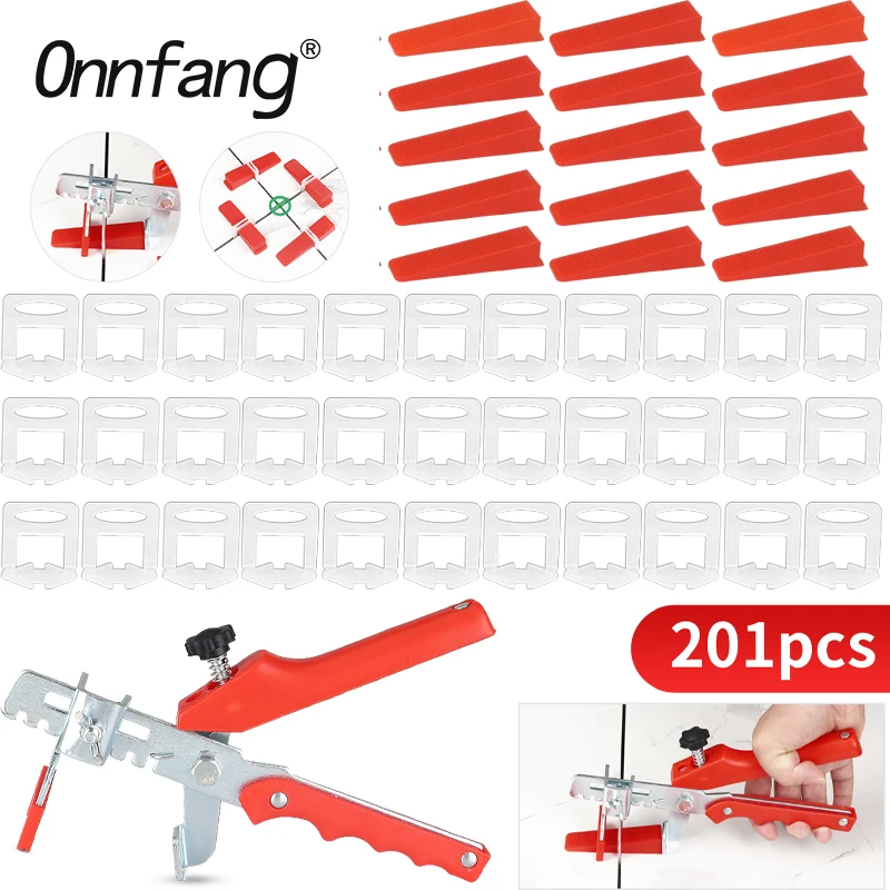 

201PCS Reusable Tile Leveling System For Tile Leveling Tool Tile Clips And Wedge 1/1.5/2/2.5/3mm Tile Leveling Device Set