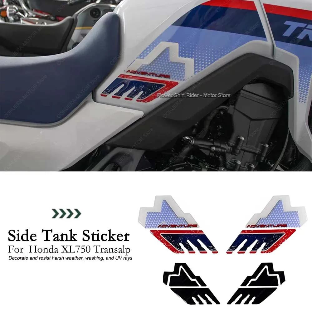 

For Honda XL750 Transalp 3D Epoxy Resin Body Sticker Motorcycle Side Fuel Tank Pad Protective Sticker Anti-Scratch Decal