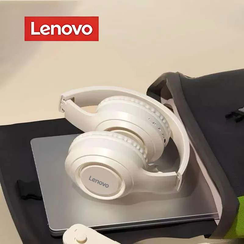 Lenovo New Foldable Wireless Headphones Over-ear Bluetooth 5.3 Earphones Game Headset Sport Headphone with Mic Music Earbuds