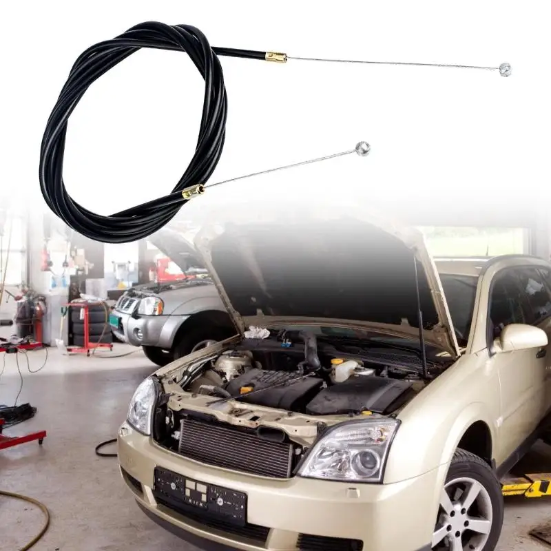 D5BE Black Throttle Cable Replacement Assembly 786201, Visible Inner Wire and Metal Ferrule Ends, Single Repair Cable for Use