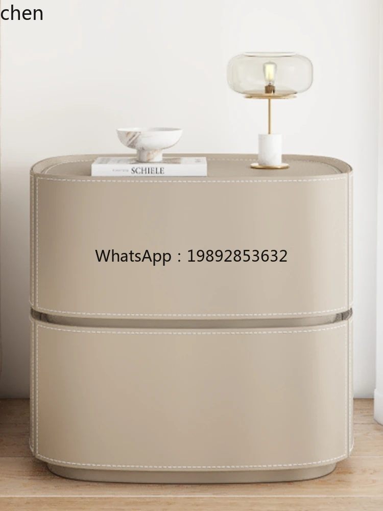 intelligent all-solid wood bedside table household bedroom light luxury high-end shelf niche design