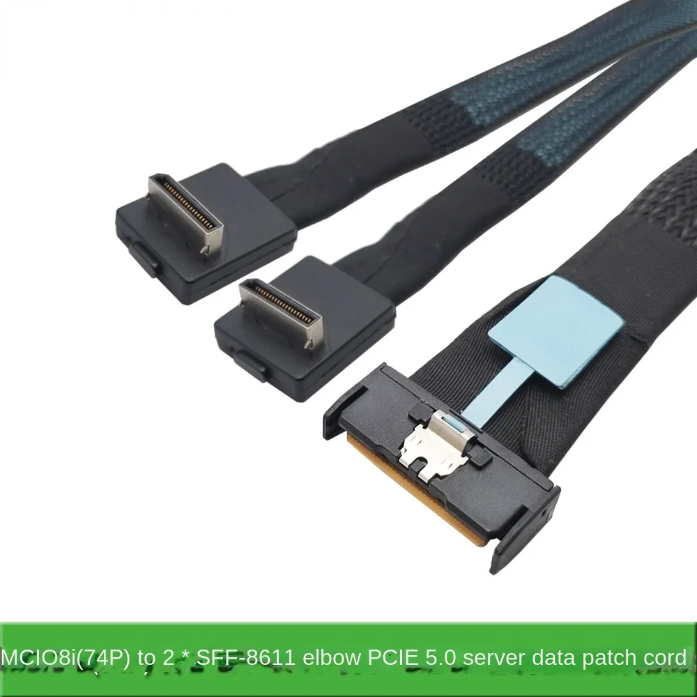 

Mini Cool Edge Cable,SFF-8654 8i 74P To 2 * SFF-8611, штепсельный кабель с прямым углом