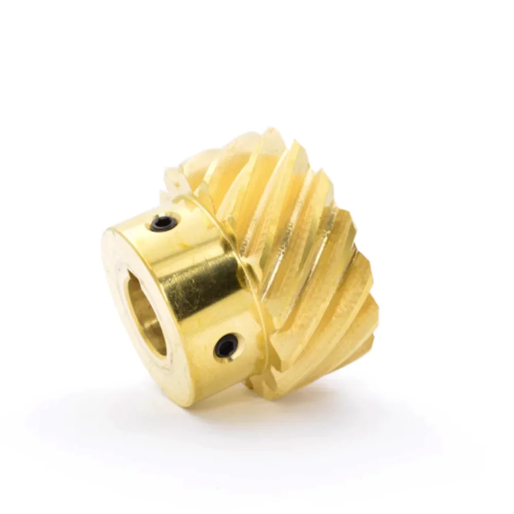 Brass Staggered Helical Gear 1M/1.5M 10/13/15 Teeth Keyway 45-Degree Helical Gear Parts