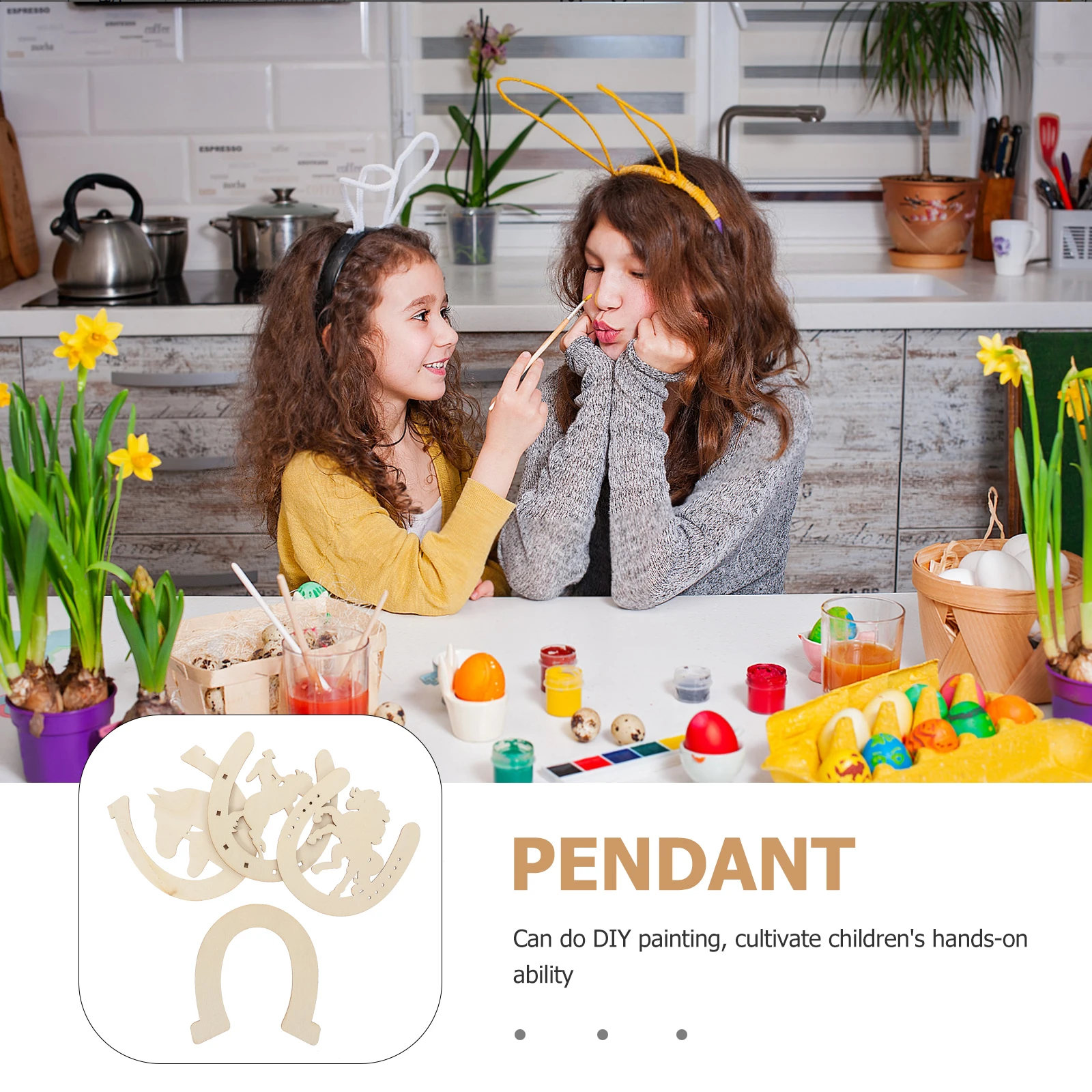 

24 Pcs Wood Horseshoe Cutouts Unfinished Pieces Smooth Surface DIY Craft Project Decorative Art Home Office Party Gift