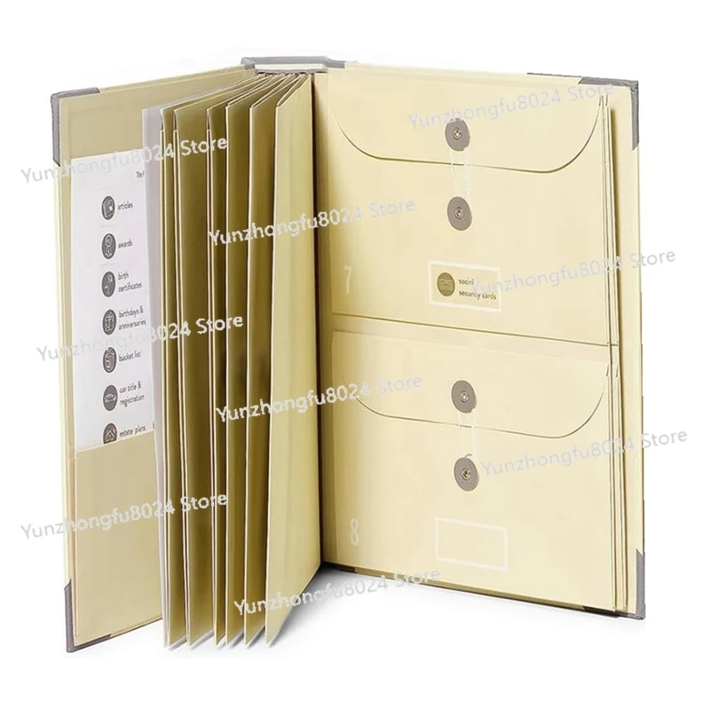

File Folders with Labels,Cute Paper Organizer with Zipper Pouch, Portable Documents Organizer for Home Office
