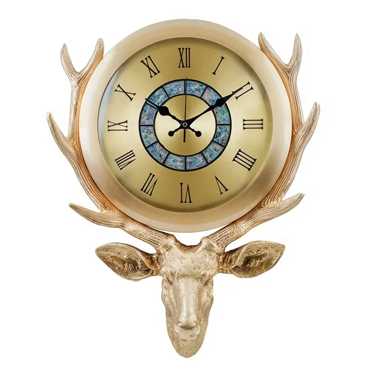 New Luxury Clock Living Room Decorative High Quality Brass Creative Quartz Antique Mute Hanging Clock