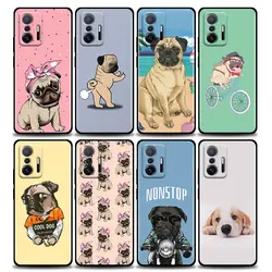 Coque For Xiaomi Mi 11T 11X 11 Lite 5G NE 12 Poco X3 M3 F3 M4 Pro Cases Fundas Shell Cover Funny Pug Dog Bulldog Animals