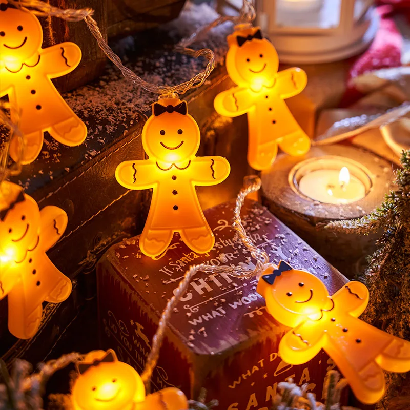 Gingerbread Man String Lights, Decorações De Natal Para Casa, Ornamento De Natal, Presentes De Natal, Ano Novo, 2025, 2024