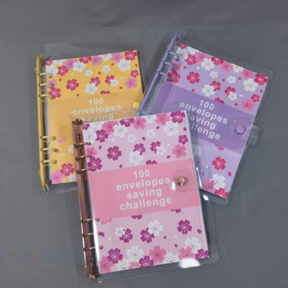 Challenge Binder Mini Binder, reutilizável Orçamento Binder, poupar dinheiro, 100 Envelopes, Challeng, PVC, Saving