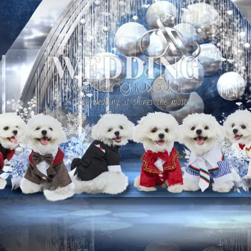 

Polyester dress shirt tie suit pet supplies christmas day wedding dog clothes