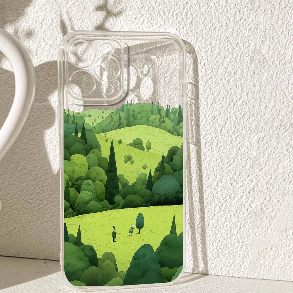 

Green Forest Fairy Tale Silicone Phone Case for iPhone 17 16 15 14 13 12 11 Pro Xs Max Air Mini 7 8 6 6s Plus SE 2020 2022 Cover