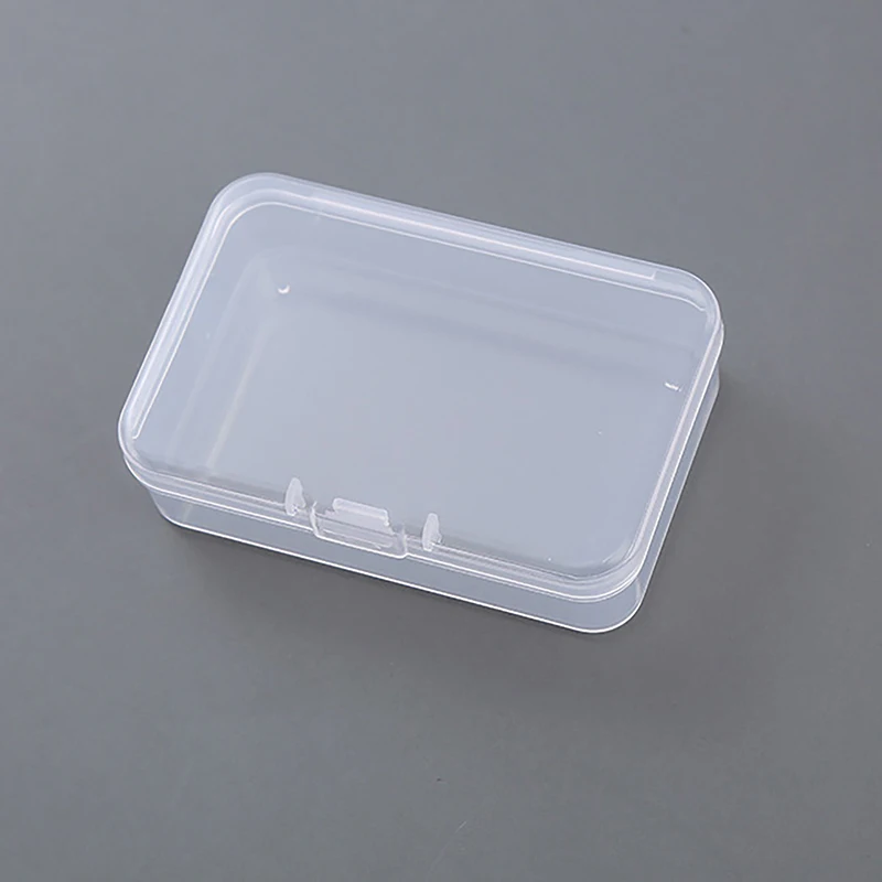 2PCS Square Plastic Transparent Storage Box Small Items Sundries Organizer Case Jewelry Beads Container Box Tools Accessories