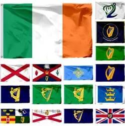Ireland Royal Standard Flag 21X14CM 45X30CM 3X5FT International Eucharistic Congress President Green Harp Banner Four Provinces