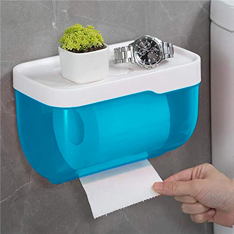 Punch-free Toilet Paper Holder Box Waterproof Storage Toilet Paper Storage Rack Paper Towel Kitchen Bathroom Storage Box