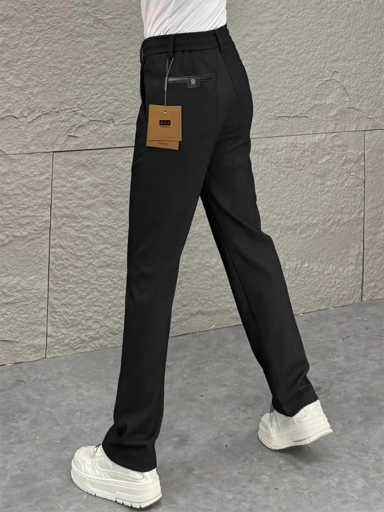 

Мужские повседневные брюки Thiened Fce, прямые, модные, роскошные, легкие, осенне-зимние, универсальные, качественные, европейские, длинные