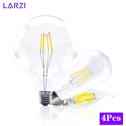 4pcs/lot LED Candle Bulb C35 ST64 Vintage Lamp E14 LED E27 A60 G95 G125 AC220V LED Globe 2W 4W 6W 8W Filament Edison Light Bulbs