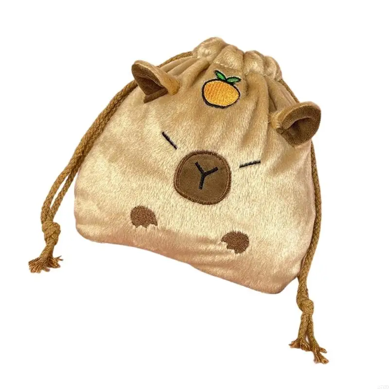 270D Capybara Cosmetic Bag Drawstring Makeup Bag Portable Storage Bag Travel Toiletry Bag Makeup for Womens Girls