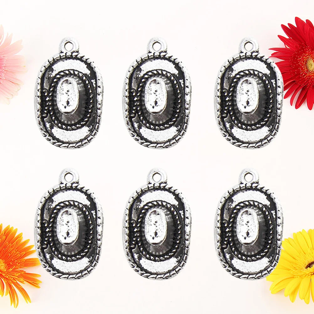 

10Pcs Alloy Cowboy Hat Pendant Charms Durable Fine Workmanship DIY Jewelry Making Necklace Bracelet Accessories Silver