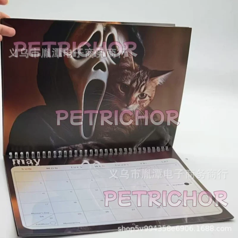 متوفر في المخزون الرعب والقطط 2026 تقويم الحائط 2026 تقويم رعب القط هدايا السنة الجديدة #6