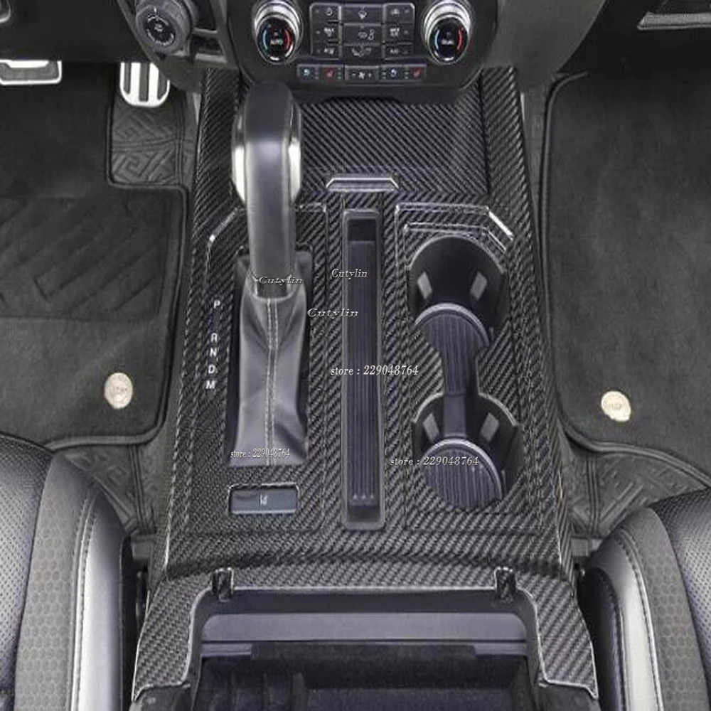 

For Ford Raptor F150 2017 2018 2019 2020 Carbon Fiber Gear Shift Panel Center Console Cover Trim Frame Car Styling Accessories