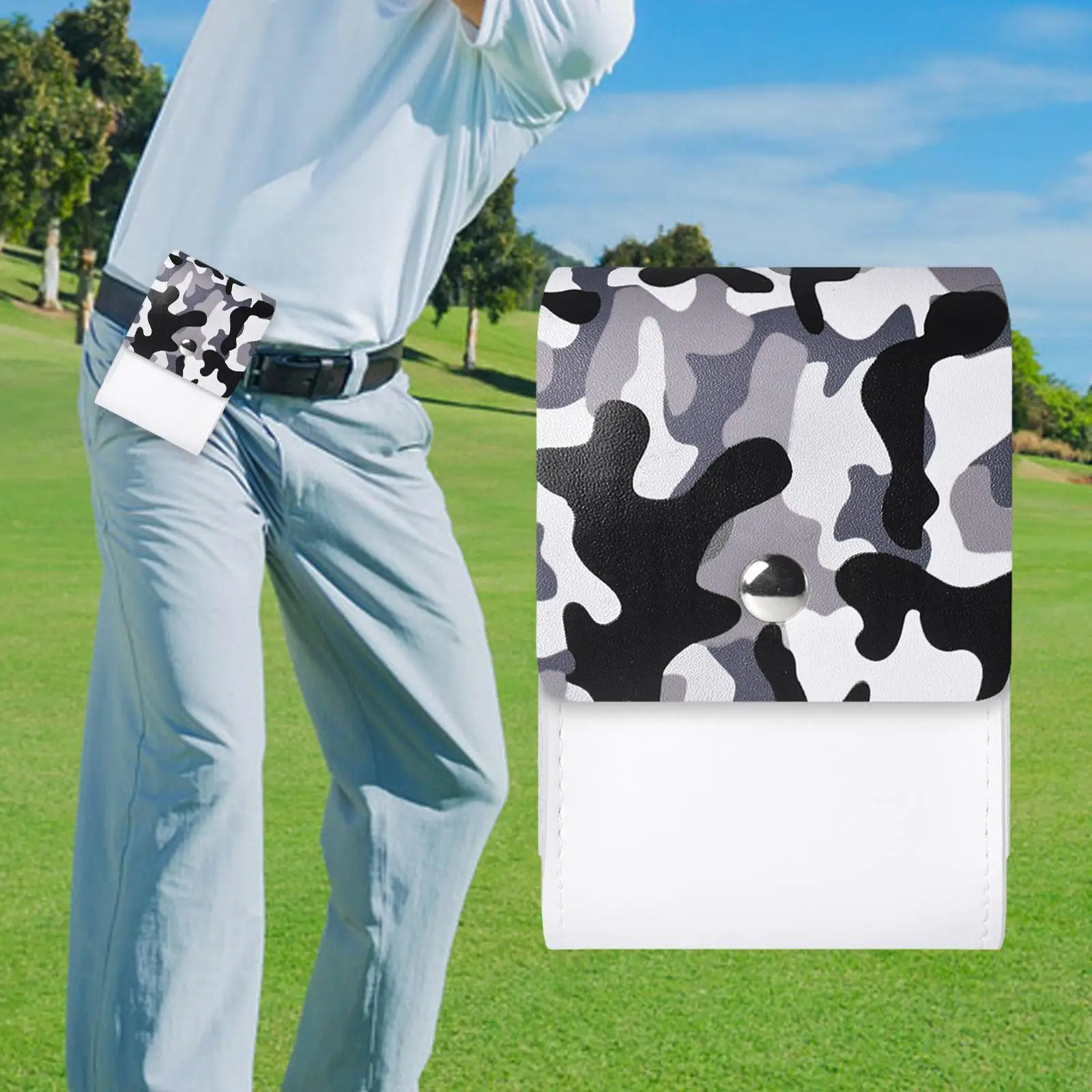 

Lightweight Golf Rangefinder Case PU Leather Belt Organizer Storage Pouch for Outdoor Golf Game