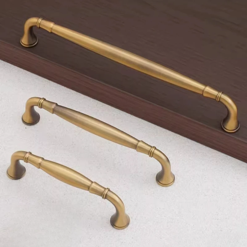 Vintage Cabinet Door Handles, Bronze Brass Wardrobe and Cabinet Drawer Pulls Shoe Cabinet Single-Hole Knobs Furniture Handles