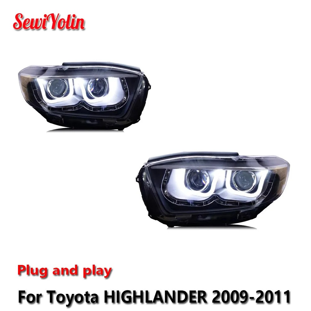 

Car LED Headlight Light Assemblies For Toyota HIGHLANDER 2009-2011 Auto Fog DRL Brake Turn Signal Lamp Plug and Play
