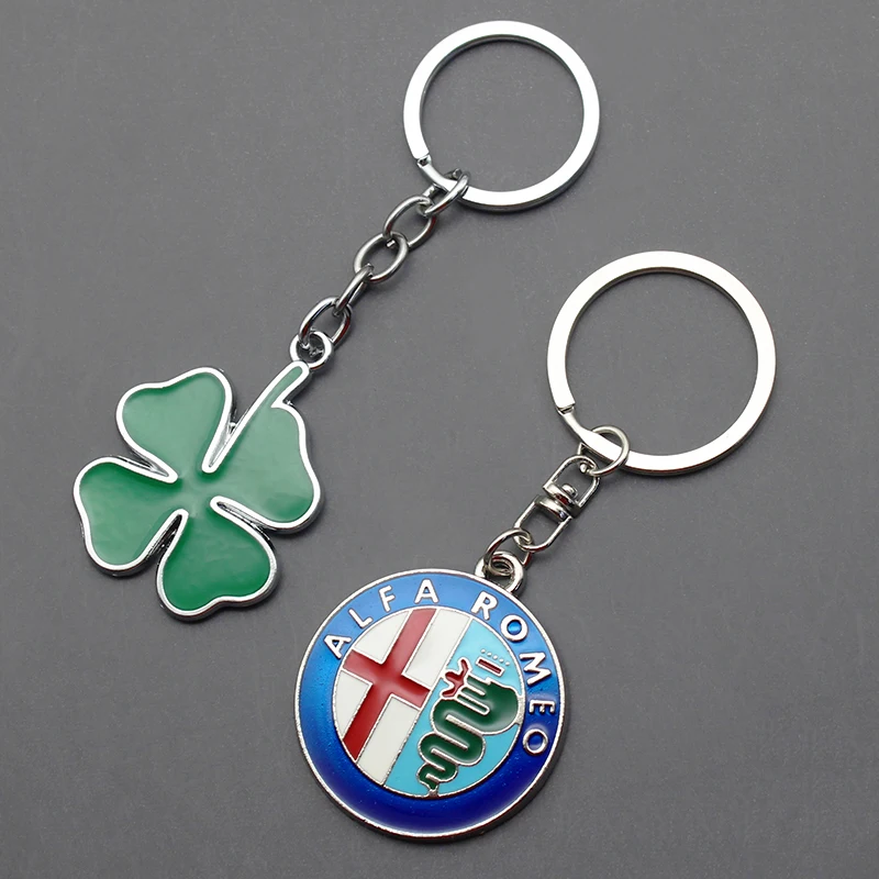 Car Keychain Key Leather Holder Festival Gift Auto Accessories Badge For Alfa Romeo Sportiva Tonale Giulietta 157 166 GT Stelvio