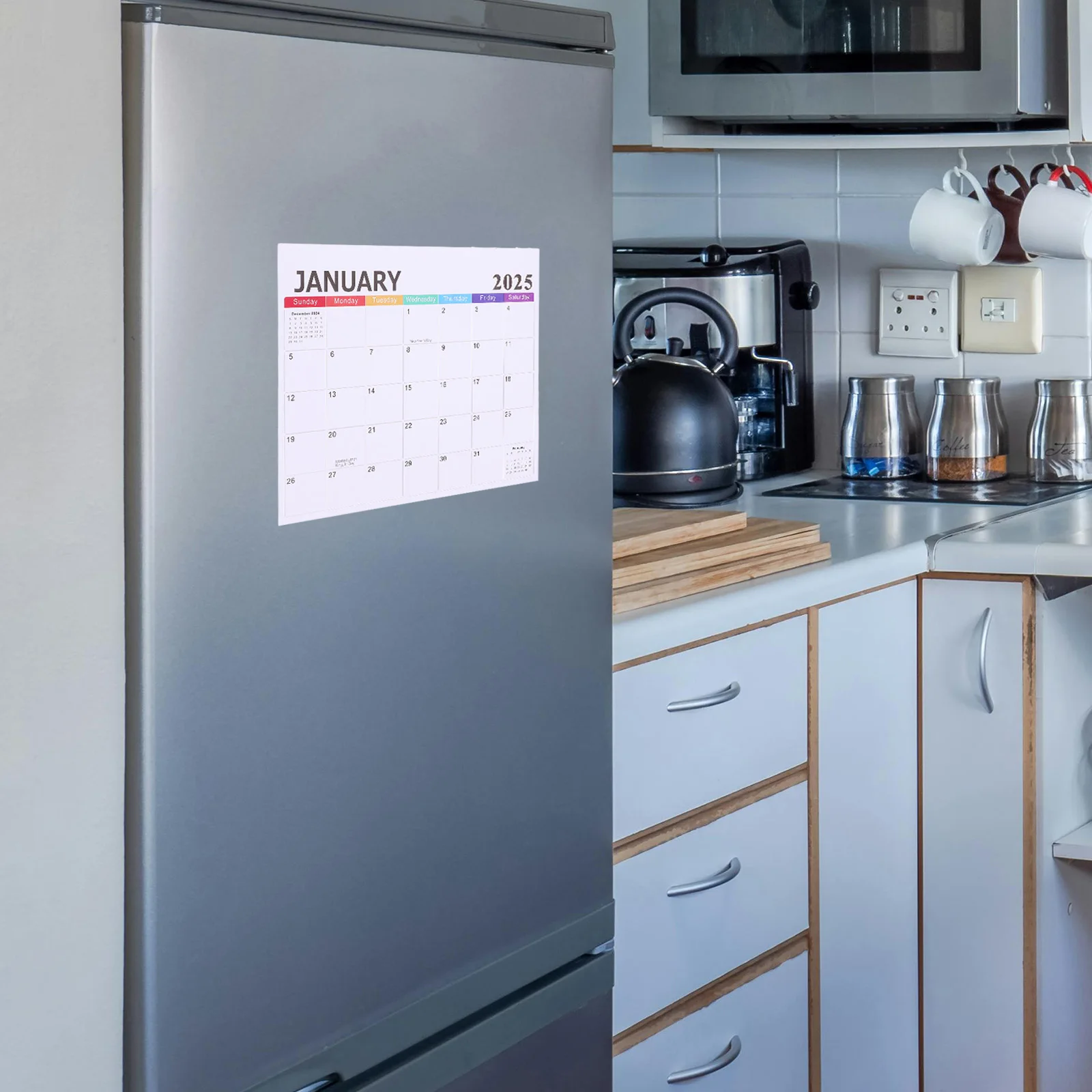 

18 Month Magnetic Wall Calendar 2025 2026 Fridge Planner Large Print Paper Calendar Memo Space Home Office Kitchen