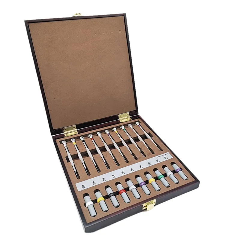 

A82I-10PCS Watch Repair Screwdrivers With Weight Sleeves In Wooden Box
