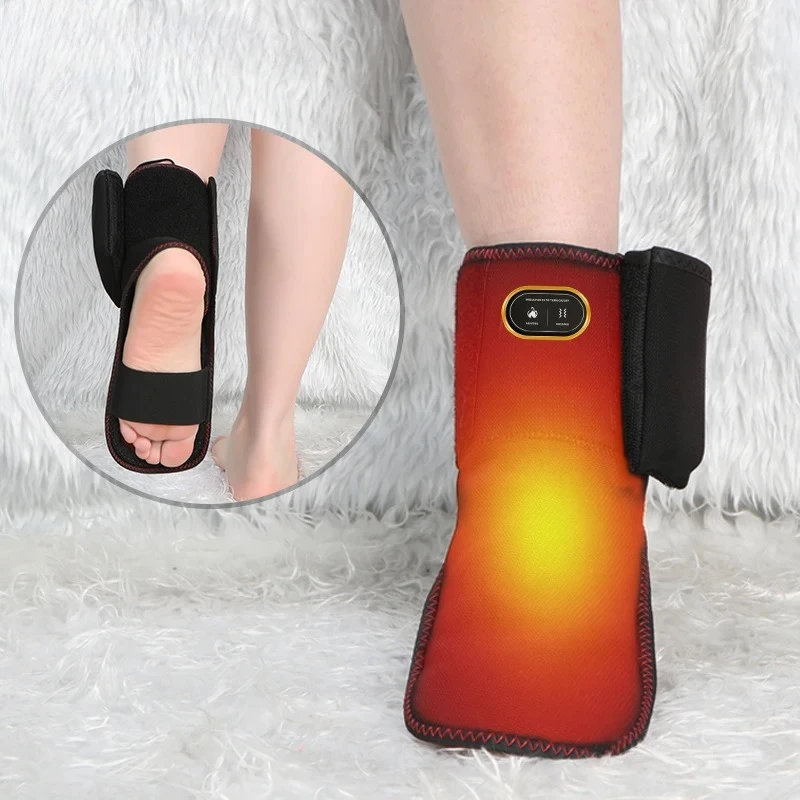 

Heating Ankle Brace Massager 3-Gear Heat & Vibration Relieves Joint Pain Swelling Aids Sports Recovery For Fitness Fans Seniors