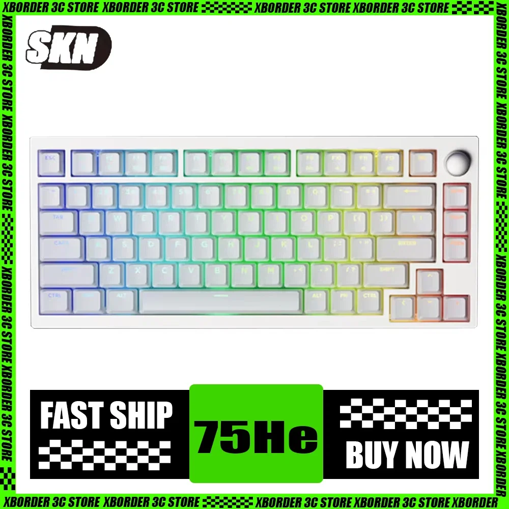 Skn Qingniao 75he Magnetic Switch Mechanical Keyboard Aluminium Alloy Tri Mode Customized Wireless Keyboard Gaming Valorant Gift