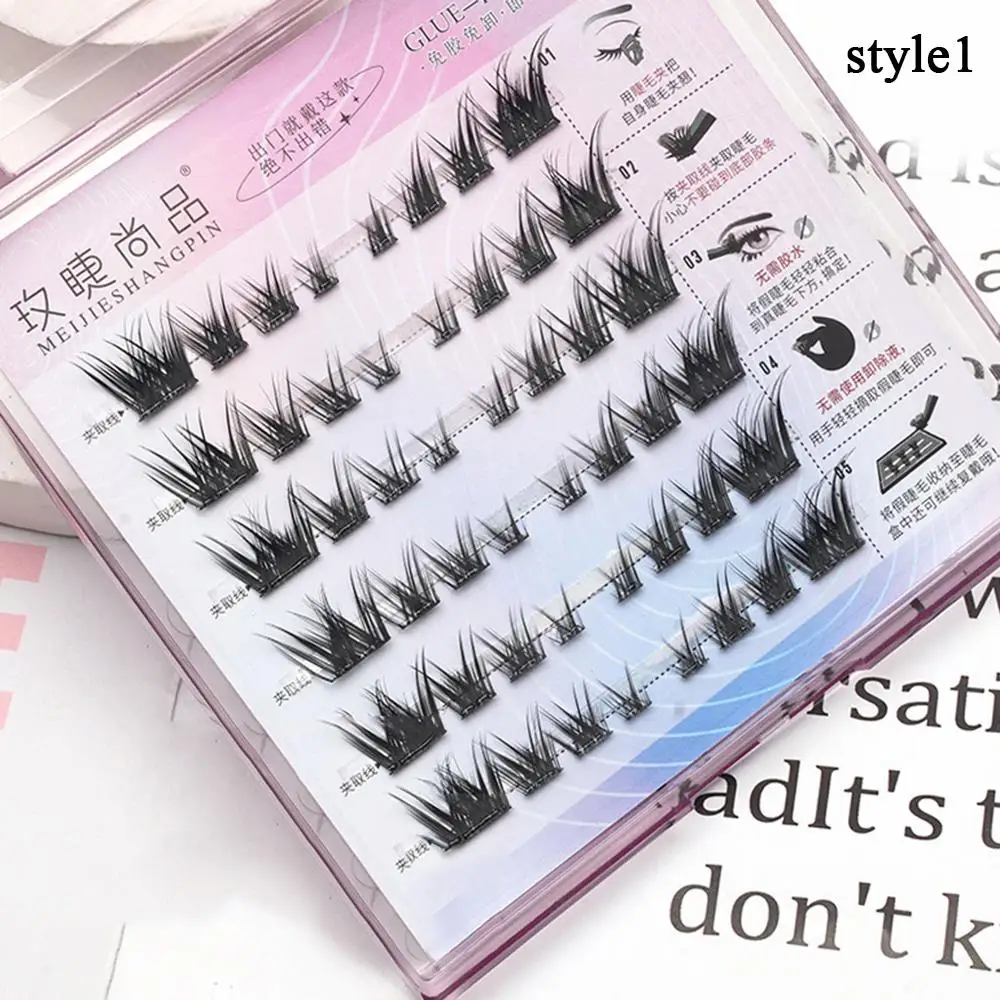 Cílios sem cola, enxerto de cílios segmentados, extensão de cílios autoadesivos, item de ondulação fofa, faça você mesmo, uso diário, grupos de cílios