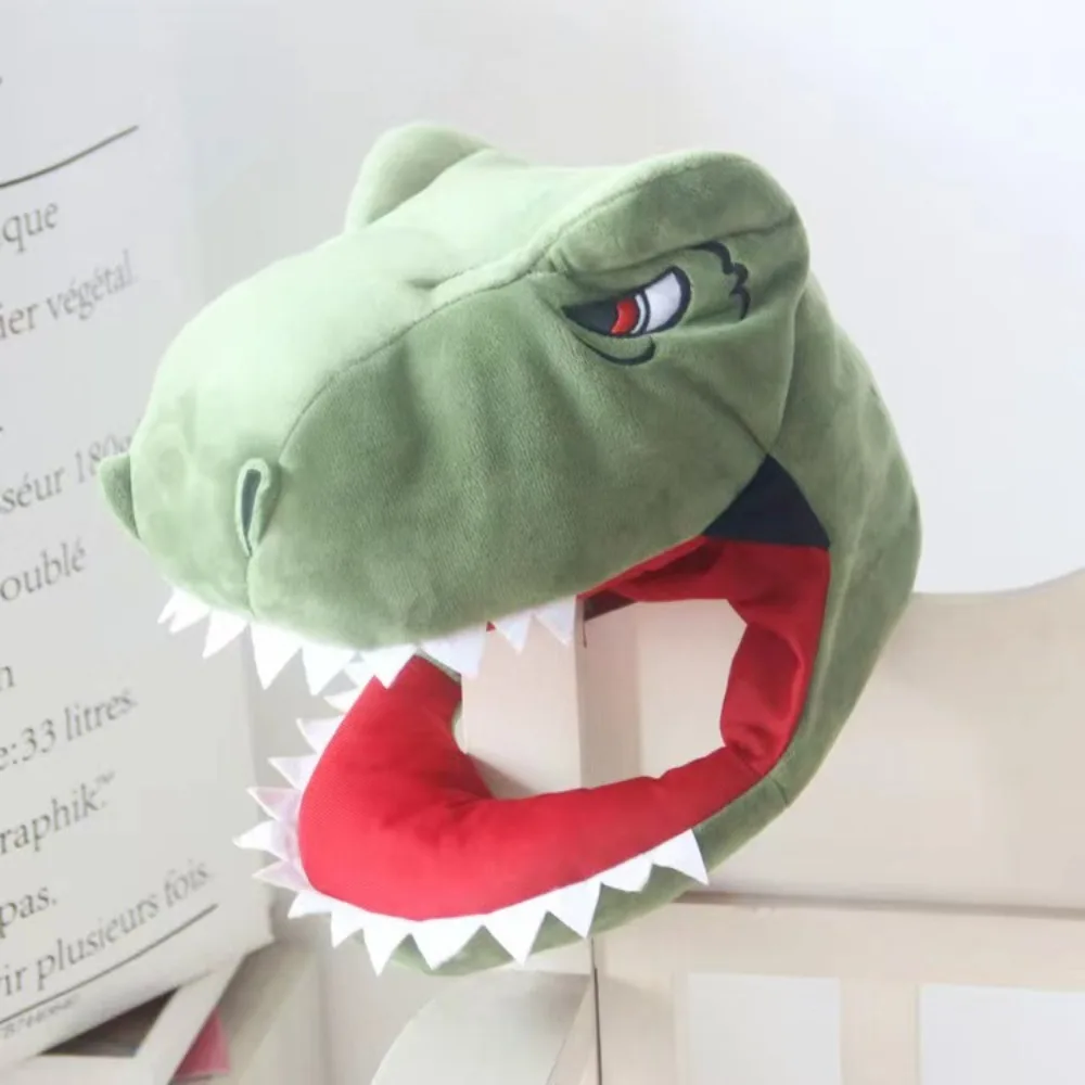 صور الدعائم PP القطن القبعات ديناصور الأخضر الكبار ديناصور قبعة القرش لطيف القرش قبعة هدية عيد الميلاد #3