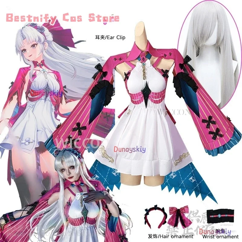 

CosplayAnime Game Wuthering Waves Cosplay Carlotta Costume Pink Lolita Dress Wigs Shoes For Halloween Christmas Party Cos Custom