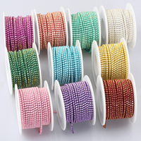 RESEN New!Mocha Opal Glass Rhinestone Cup Chain Crystal Diamond Sew on Trim Chain Glue On Rhinestone Banding for Dresses