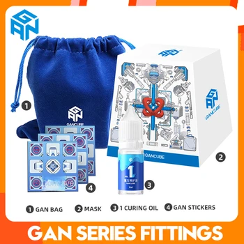 Conjunto de máscara de cubo mágico GAN Bolsa de armazenamento de adesivos de vela no 1 Peças sobressalentes do cubo de óleo de manutenção