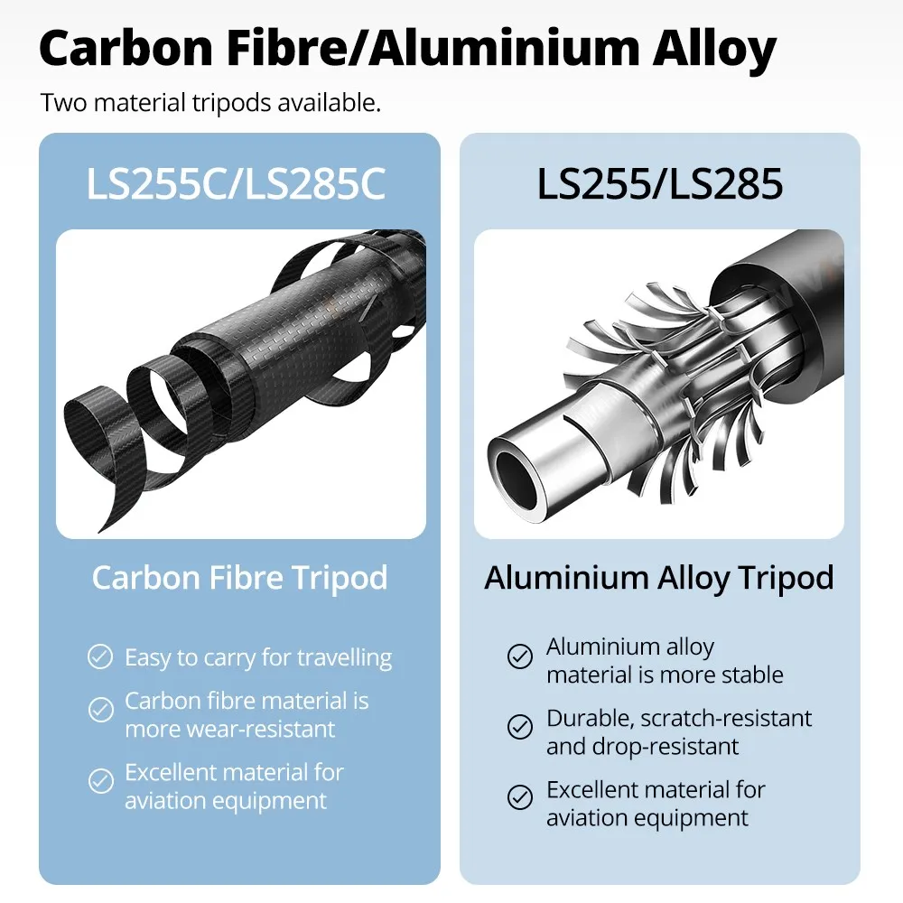 QZSD LS-255/285 Reverse folding light stand Photography outdoors Portable tripod 2.2m aluminum alloy Carbon fiber light stand