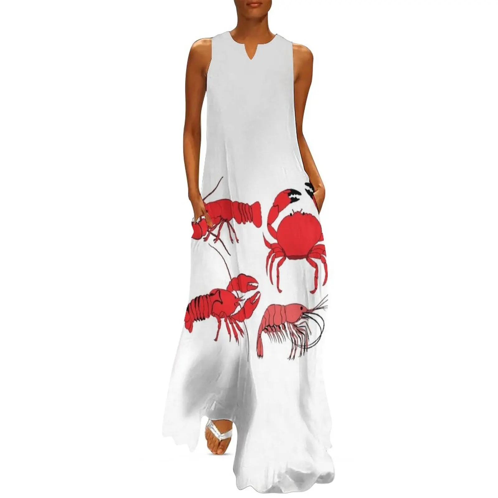 

Crawfish, crab and shrimp Long Dress summer dress women 2024 women formal occasion dresses