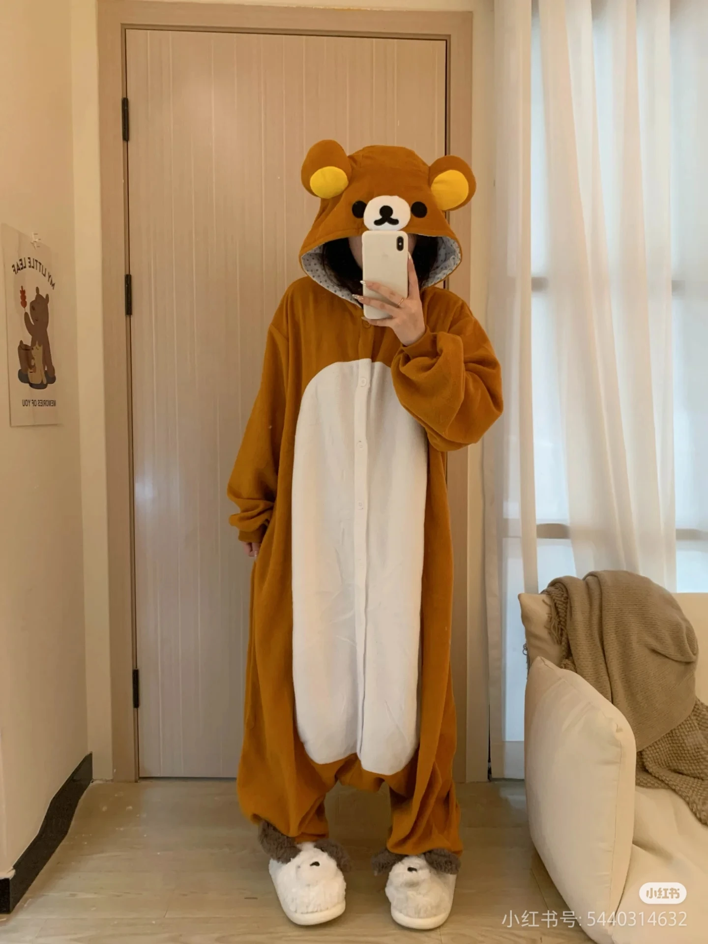 New Cute Cartoon Character Rilakkuma Kigurumi Bear Sister Adult Anime Jumpsuit Pajamas Kawaii Anime Peripheral Pajamas