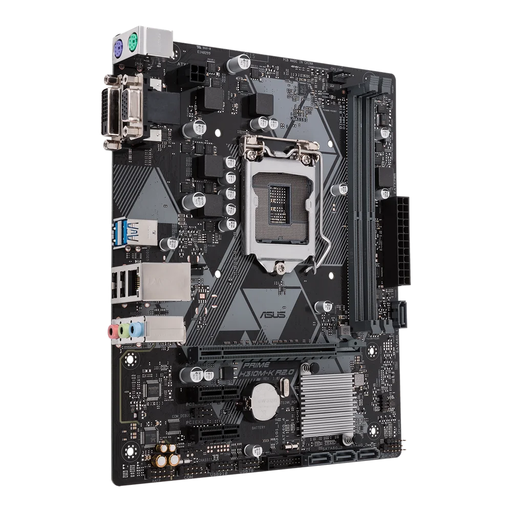 ASUS PRIME H310M-K Intel H310 Motherboard LGA 1151 8th 9th Gen Socket Supports Core i3 9100 9300 9350K 2 RAM Slot Max. 32GB DDR4