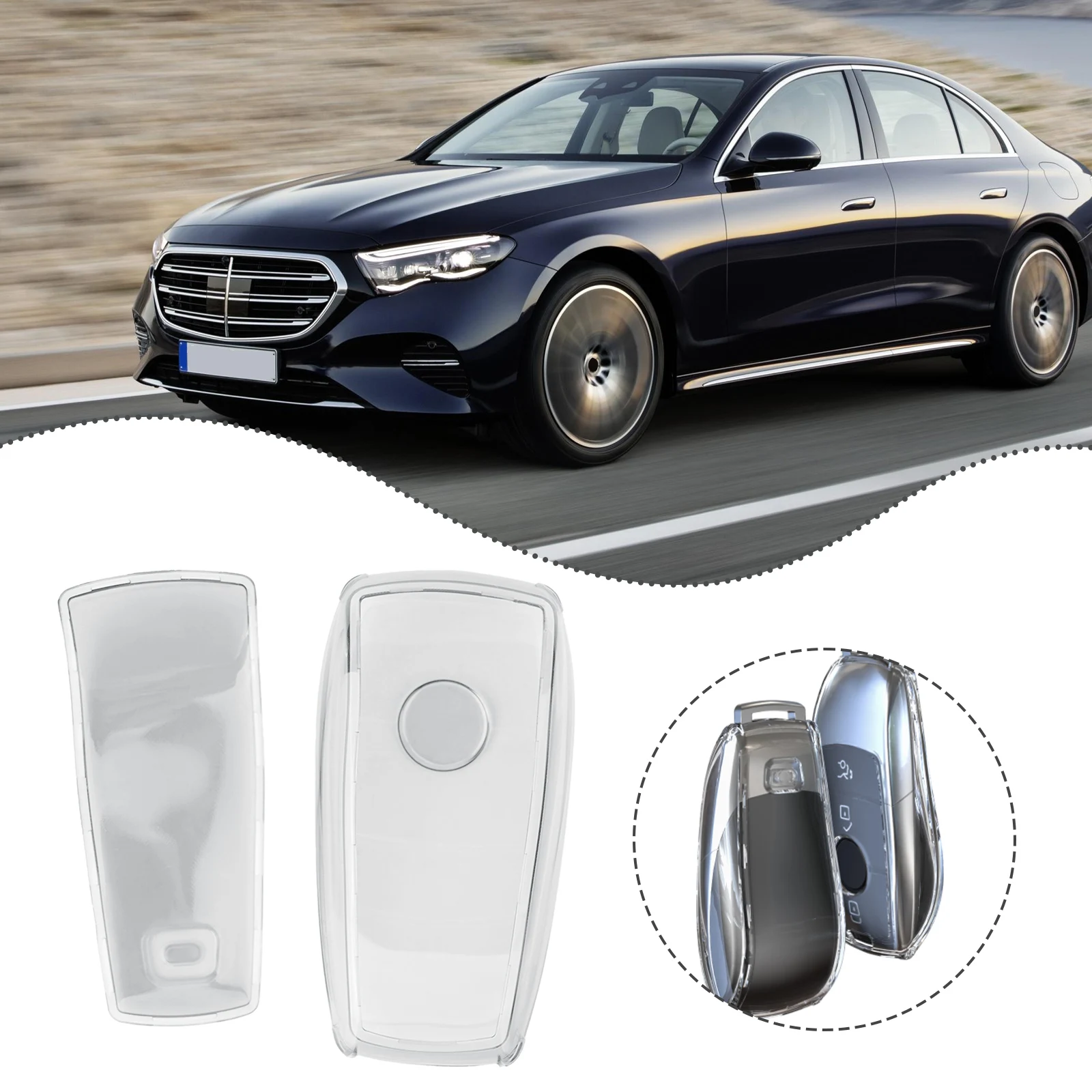 For TPU Transparent Key Case Cover for Mercedes For Benz E Class C Class S Class For GLC W213 Scratch Resistant Thin Design