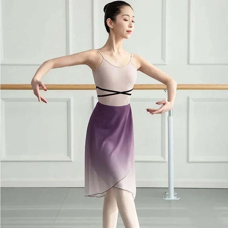 

aa Bear House 002 New Lace Up Gradient Ballet Dress with Short Skirt Chiffon Dance Skirts Women AdWAT99★★
