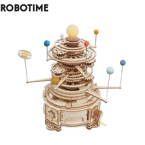 Robotime Rokr Mekanisk Orrery 316 delar Roterbara DIY 3D Träpussel Modell Byggklossar Leksak Present till Tonåringar Vuxna ST001 12 best sales Rick och Morty Lego - №9