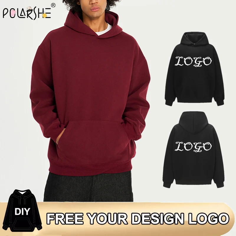 

Polarshe Custom Hoodie Add Your Brand LOGO Printed Men Women Casual Clothing Fashion Long Sleeve Hooded Pullover Sweatshirts
