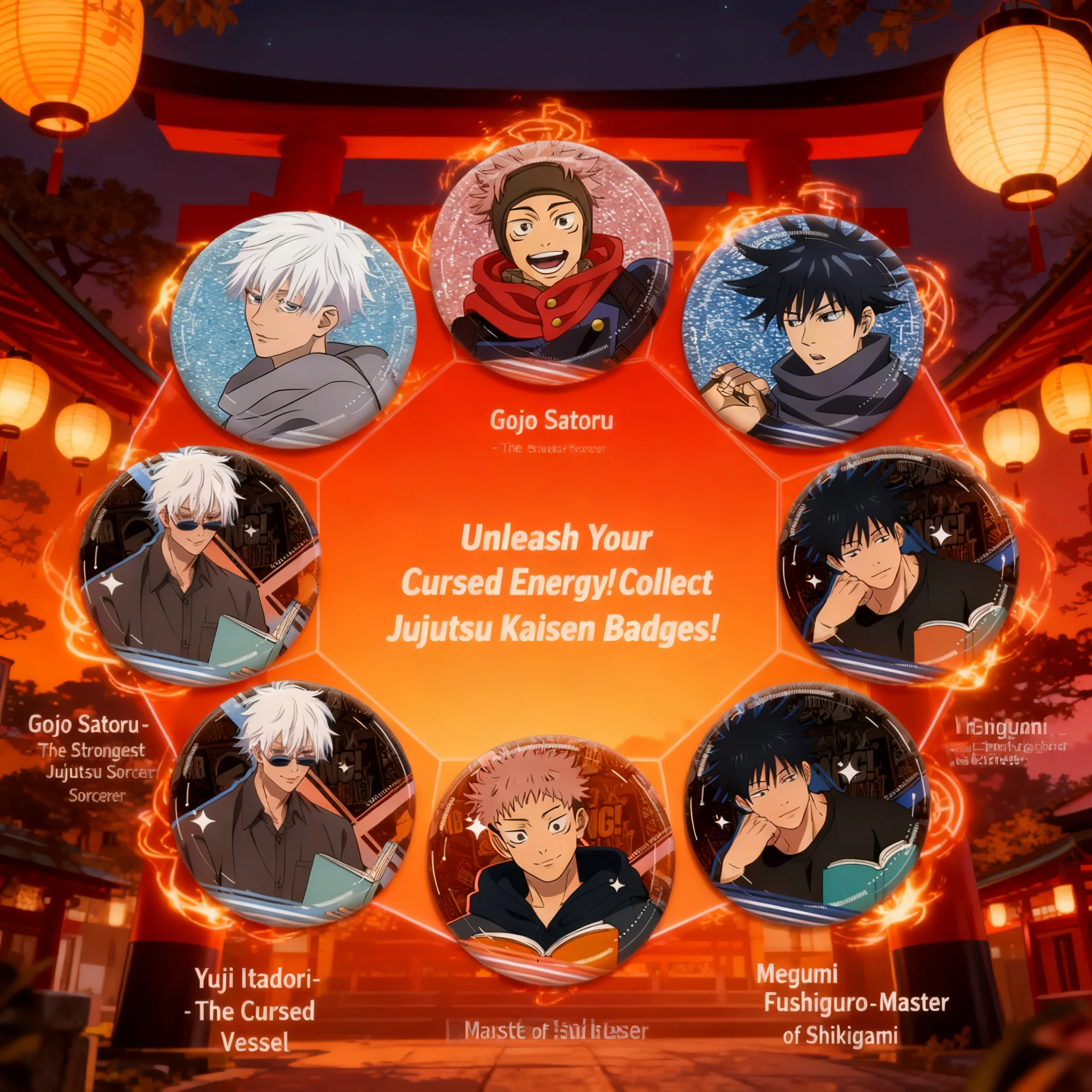 

Jujutsu Kaisen Anime Acrylic Badge 58mm Double Sided Design New Pattern Otaku Collection Merchandise Souvenir Gift for Fans