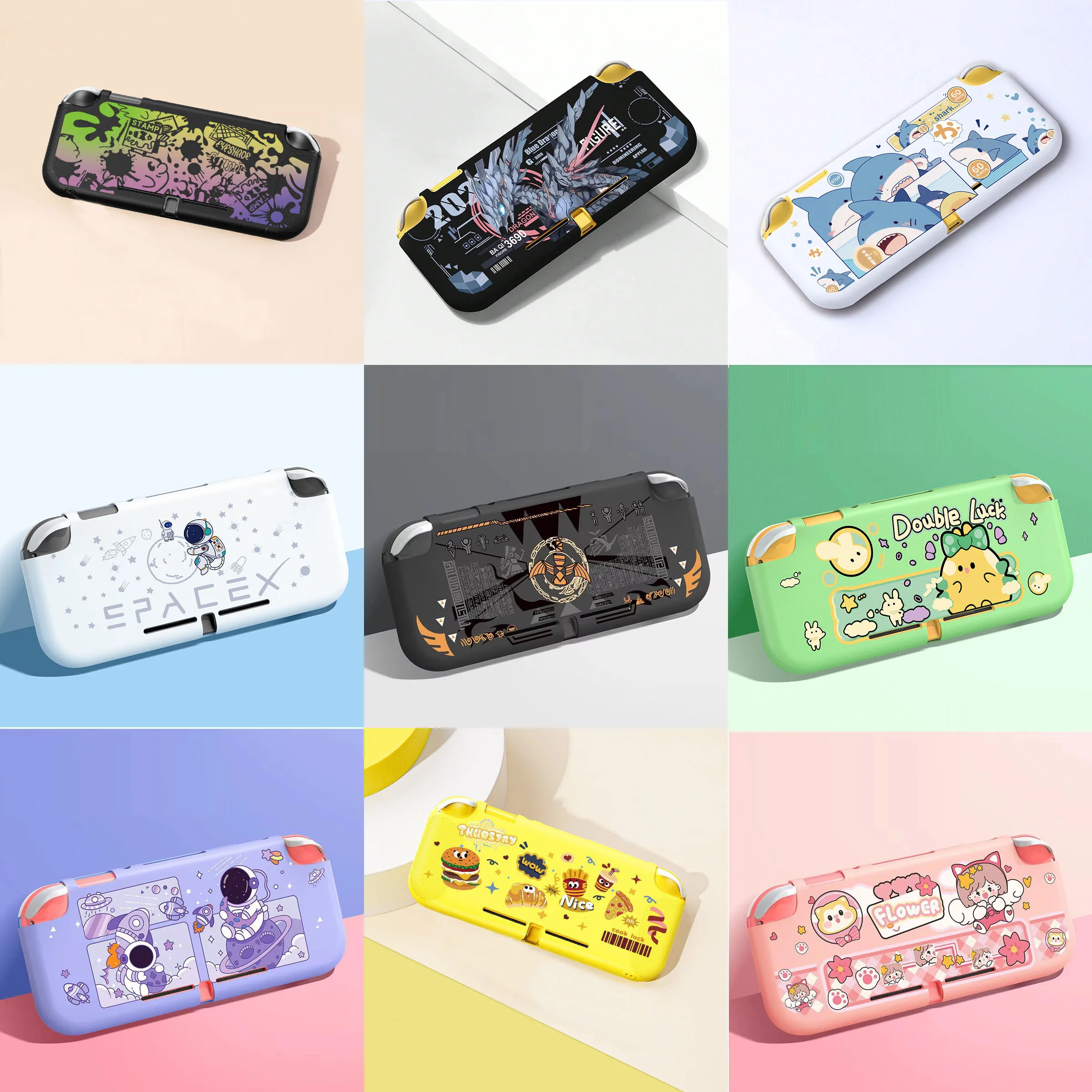 Cute TPU Soft Case Protective Skin Shell Bumper Cover For Nintendo Switch Lite Game Console Back Protector Sleeve Accessories