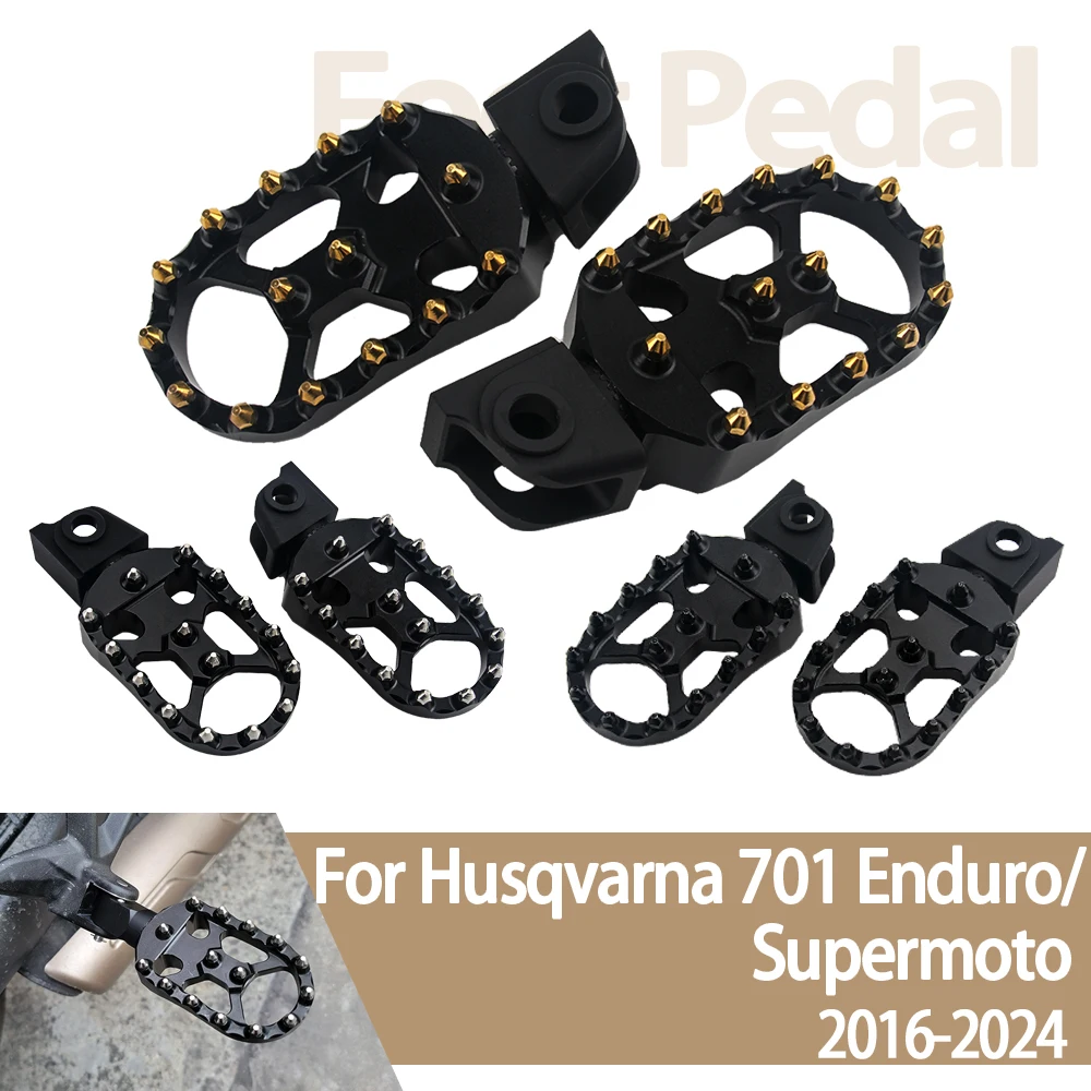 

2024 новые подножки, подставки для ног, педали для Husqvarna 701 Enduro 701 Supermoto 2016 2023, широкие подножки для мотоцикла, подножки для водителя